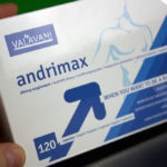 Balení pilulek na erekci Andrimax z předu